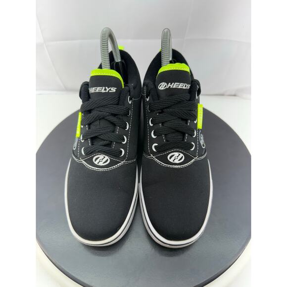 Heelys Pro 20 Prints Size 5 Youth Skate Shoes Black White Neon Green Turntable - Picture 2 of 12